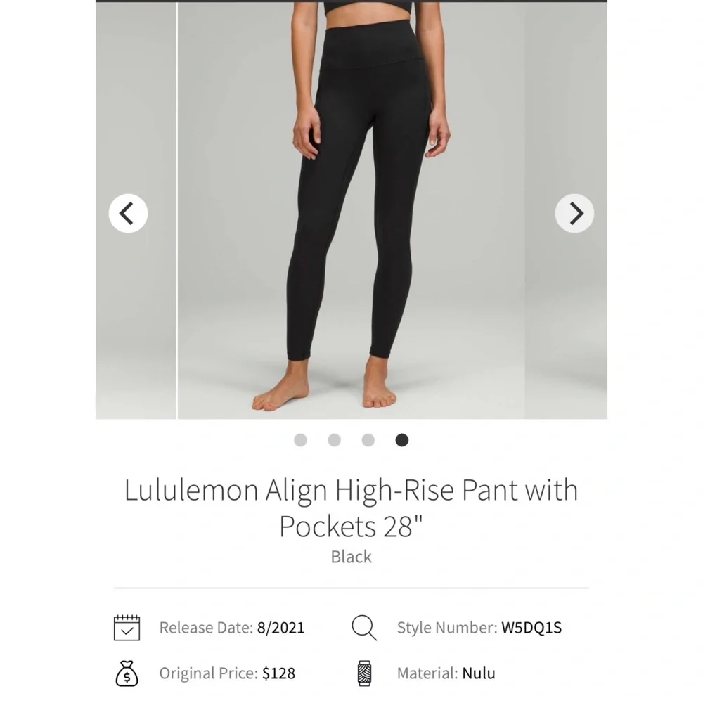 Lululemon Align High-Rise Pant with Pockets 28" in Black - Picture 10 of 12